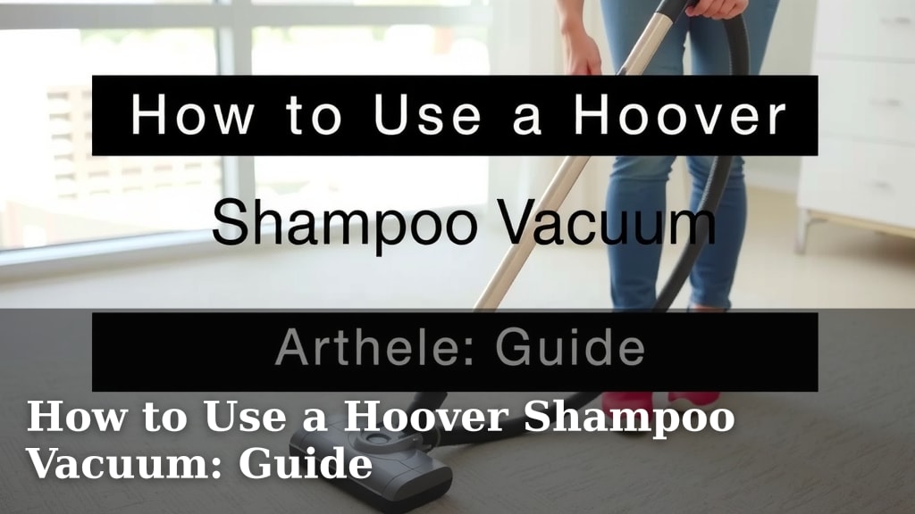 How to Use a Hoover Shampoo Vacuum: Guide